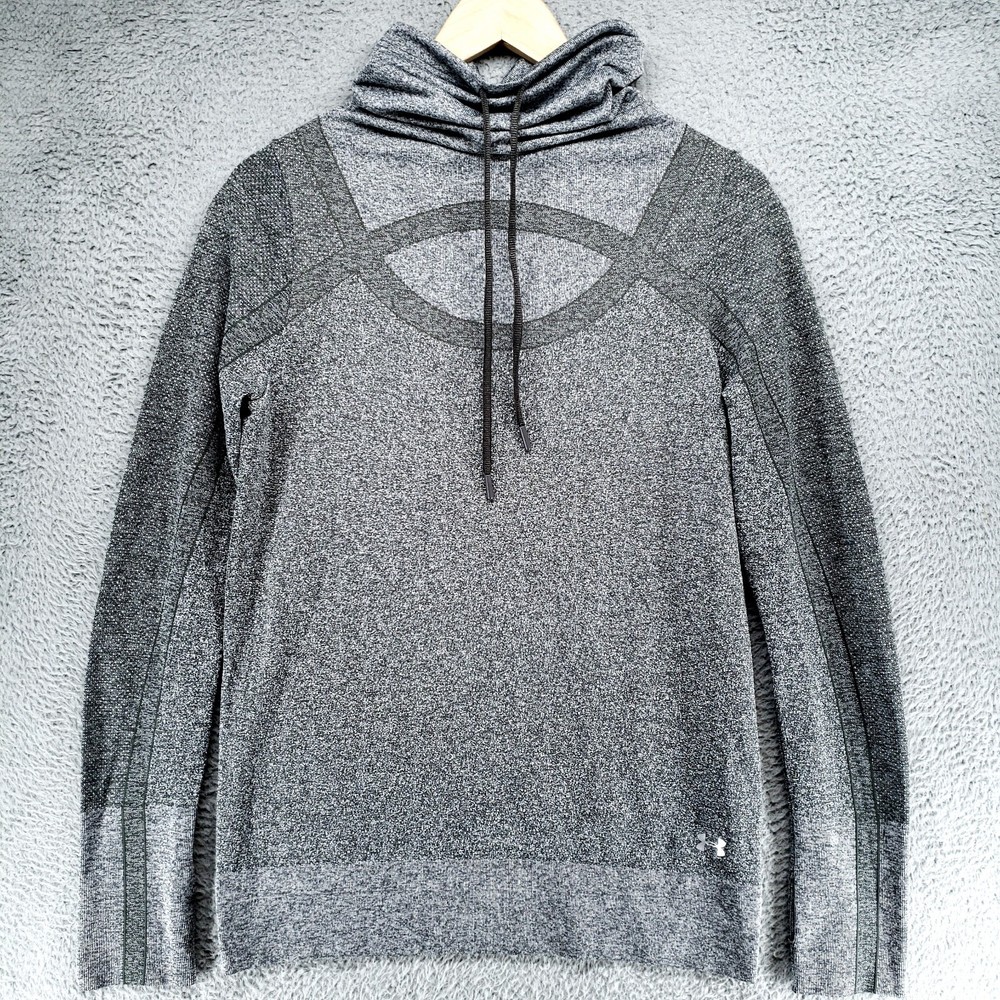 Under Armour Threadborne Fitted Shirt Mens M Gray Pullover Funnel Neck