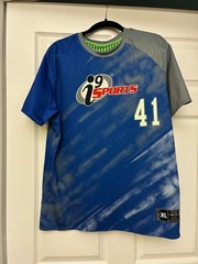 i9 Sports Soccer Jersey #41 Mens XL Blue Green Performance Athletic Shirt