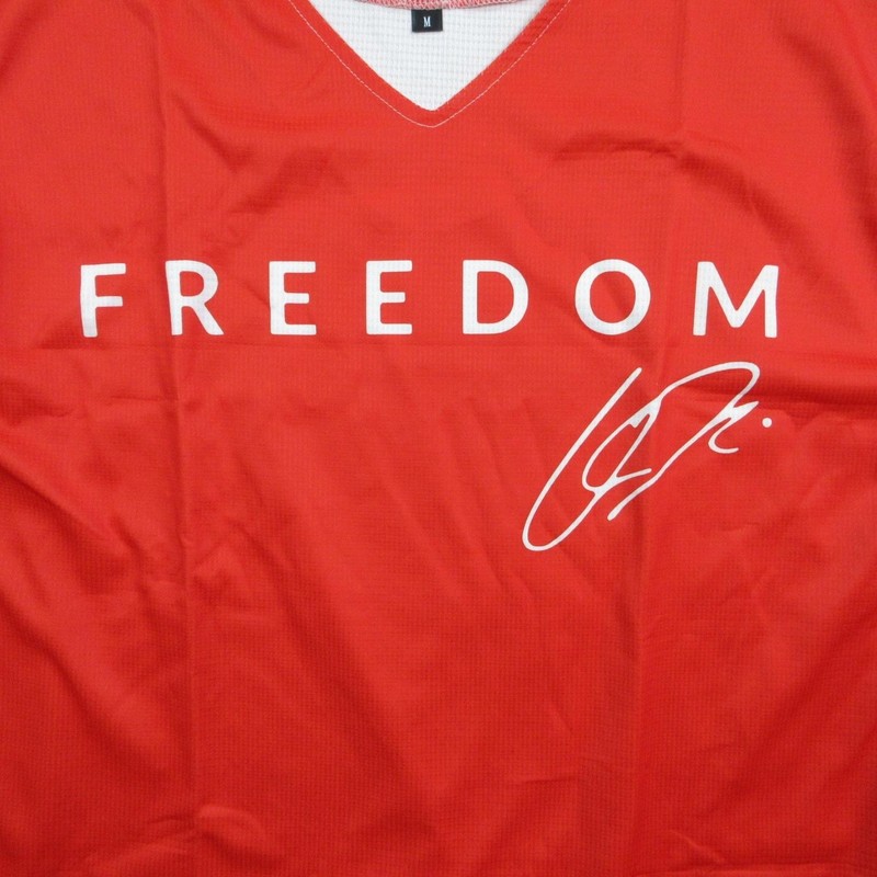 Freedom Shirt Mens M Red V-Neck Jersey Graphic Lightweight Athletic NWOT gallery