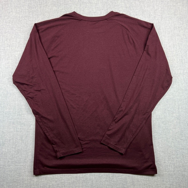 01.ALGO Performance Long Sleeve Shirt Mens Large Quick Dry Wicking SPF 40 Maroon gallery