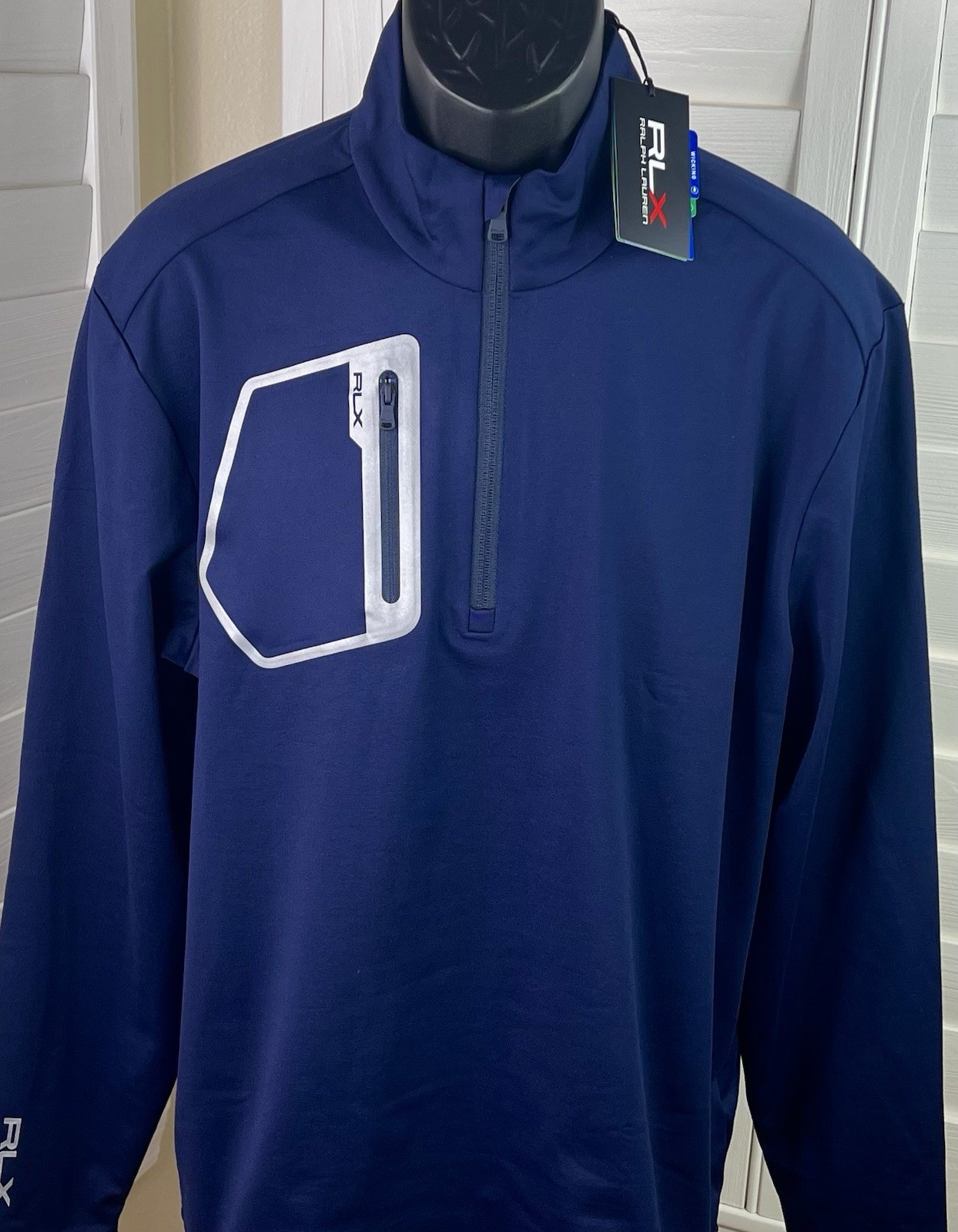 RLX Ralph Lauren 1/4 Zip Wicking Golf Performance Navy Pullover - Men’s M - NWT gallery