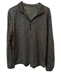 Lululemon Men’s Surge Warm 1/2 Zip Pullover Size L Black/White w/ Thumb Loops