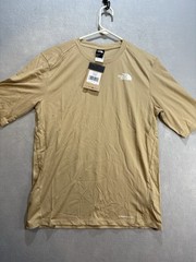 North Face “Shadow” Short Sleeve NWT Sun Shirt Khaki Stone Tan UPF 40+ Medium