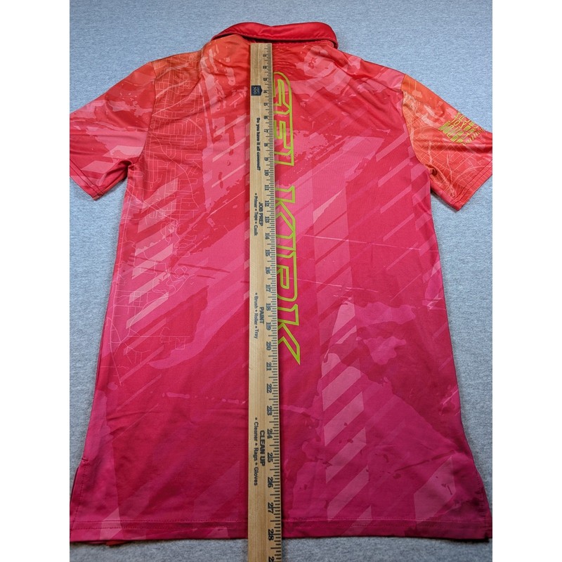 Selkirk Sport Pickleball Performance Polo Shirt Mens XS Red Orange Geometric gallery