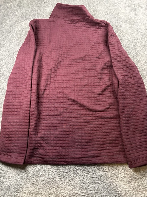 All in Motion Men's Quilted 1/4 Zip Pullover Mock Neck Burgundy Size M gallery