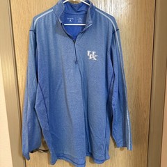 Antigua Blue 1/4 Zip Mock Neck Long Sleeve Polo Pullover Men’s UK XXL