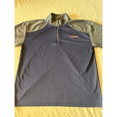 UConn Huskies Quarter Zip Pullover Mens XL Navy Grey Colorblock Mesh Excellent