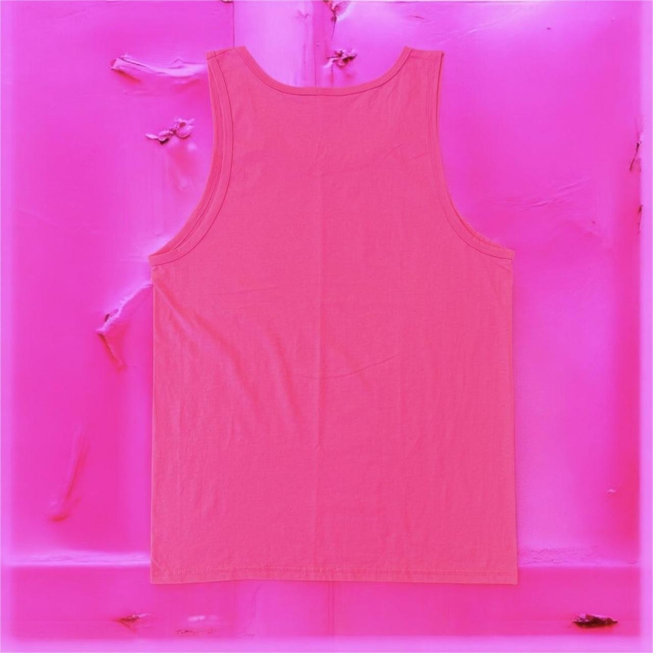 PINK DOVE TANK lightweight tank top with black spray paint dove design - MEDIUM gallery
