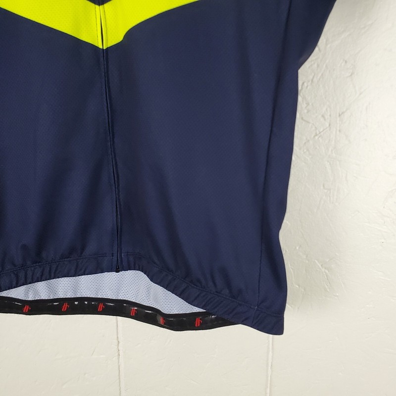 Hincapie Cycling Shirt Mens Large Blue Mock Neck Short Sleeve Logo Pocket gallery