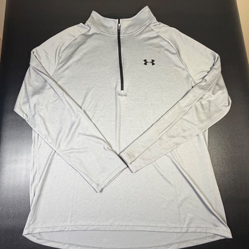 Under Armour Mens 2XL HeatGear 1/4 Zip Pullover Gray Long Sleeve Training K3 gallery