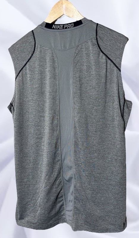 Mens Nike Pro Dri-Fit Fitted Sleeveless Gym Shirt Gray Size Large 703102-091 gallery