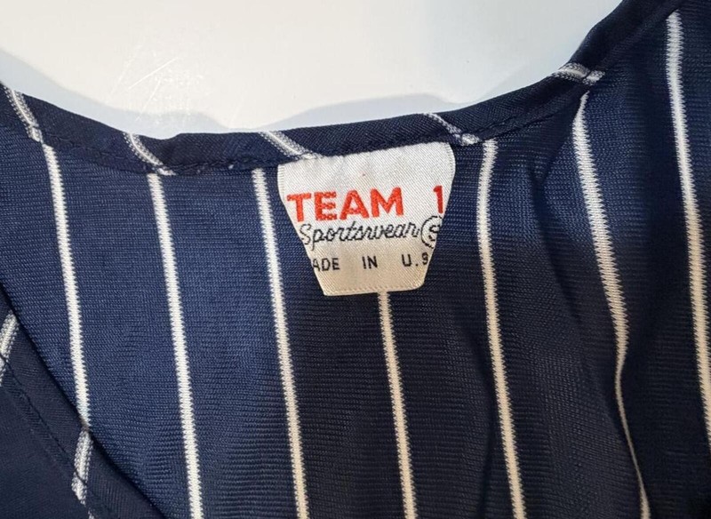 Team 1 Sportswear Navy White Stripe Colorblock Sleeveless Dress gallery