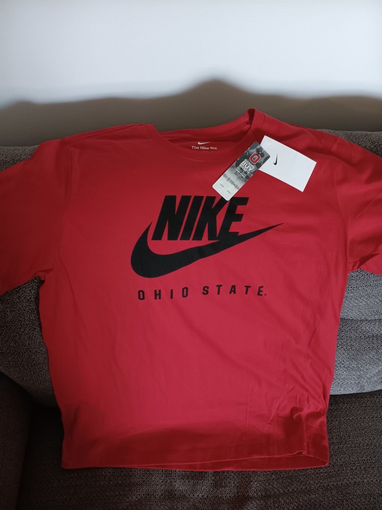 NWT NIKE TEE TSHIRT MEN'S OHIO STATE BUCKEYES RED SIZE LG, BRAND NEW NIKE LOOK.