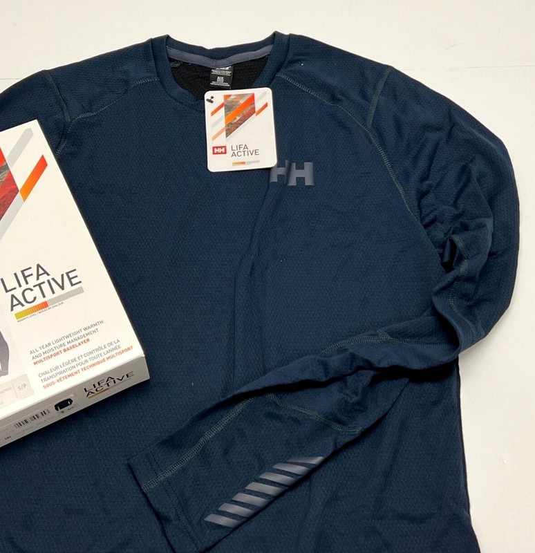 Helly Hansen Lifa Active Crew Top NIB Size S,M,L,XL Navy Blue Mens Base gallery