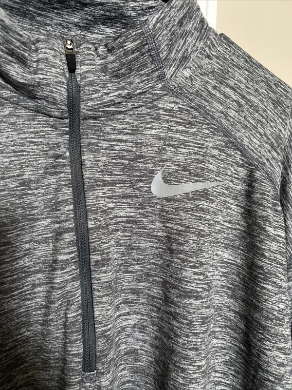 Nike Men's DriFit 1/4 Zip Running Shirt Athletic Gray Size Large gallery