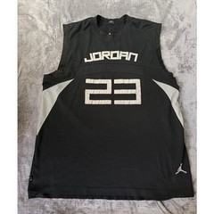 Jordan Brand Mens Basketball Jersey Black Grey Mesh Tank Top 23 Jumpman Logo XL