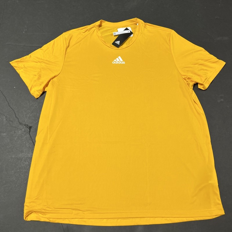 Adidas Men’s Short Sleeve Pregame Tee Shirt College Gold HT3965 Size 2XL NWT gallery