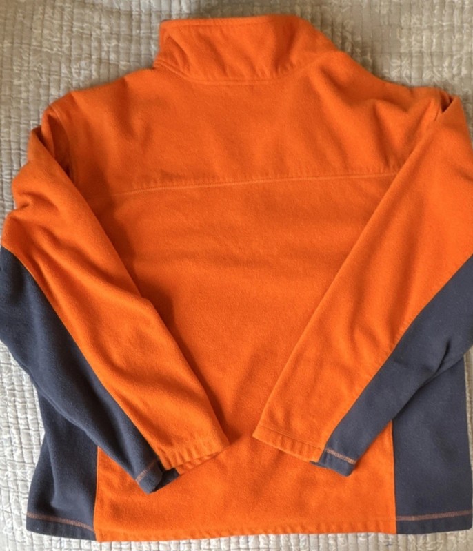 Athletic Work Orange Gray Fleece Pullover 1/4 Zip Mens XL Hunting Outdoor gallery