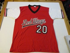 ROCHESTER RED WINGS FRANK ROBINSON #20 VINTAGE 1980s JERSEY LG REDS ORIOLES RARE