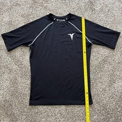 TITIN Force Men’s Compression Black T-Shirt XL Gym Athletic FLAW: Stitching