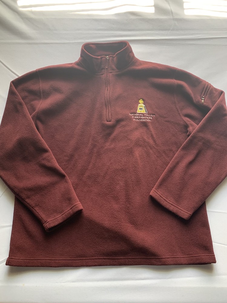 Vantage Mens Maroon 1/4 zip long sleeve Pullover N.F.F.F Size XL
