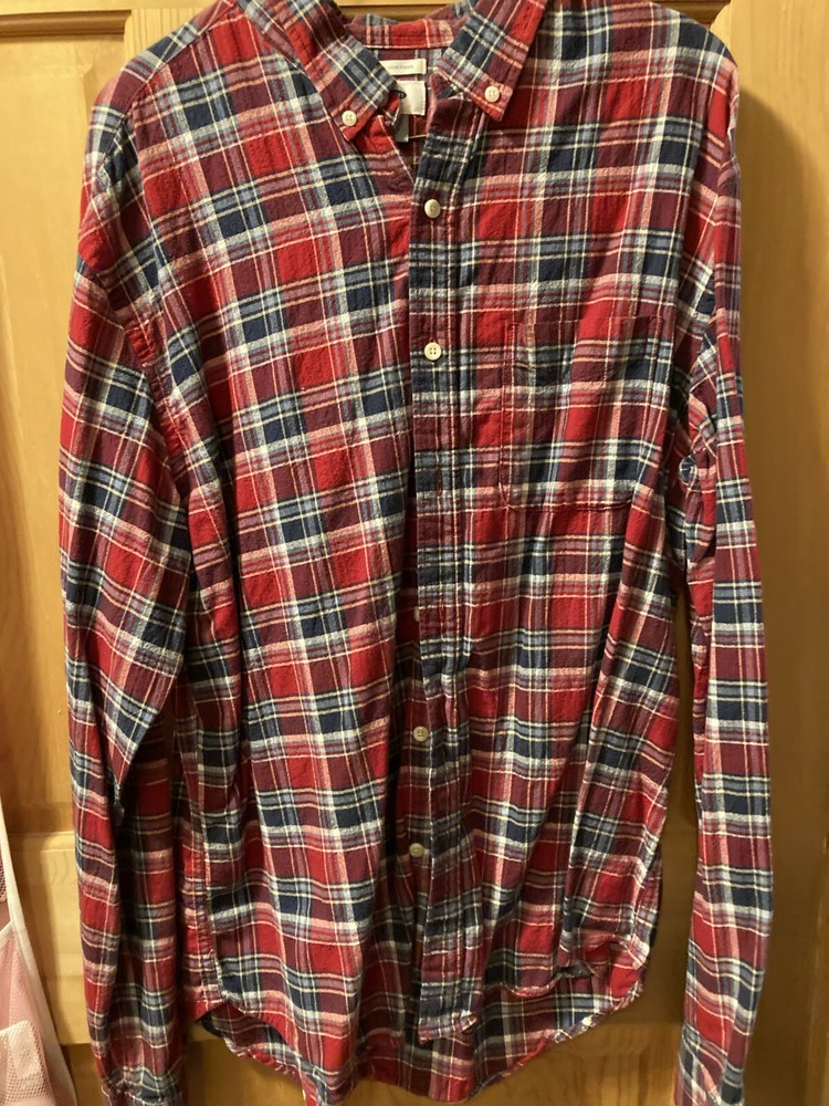 Old navy checked shirt pull over button up , red, dark blue etc.