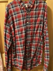 Old navy checked shirt pull over button up , red, dark blue etc.