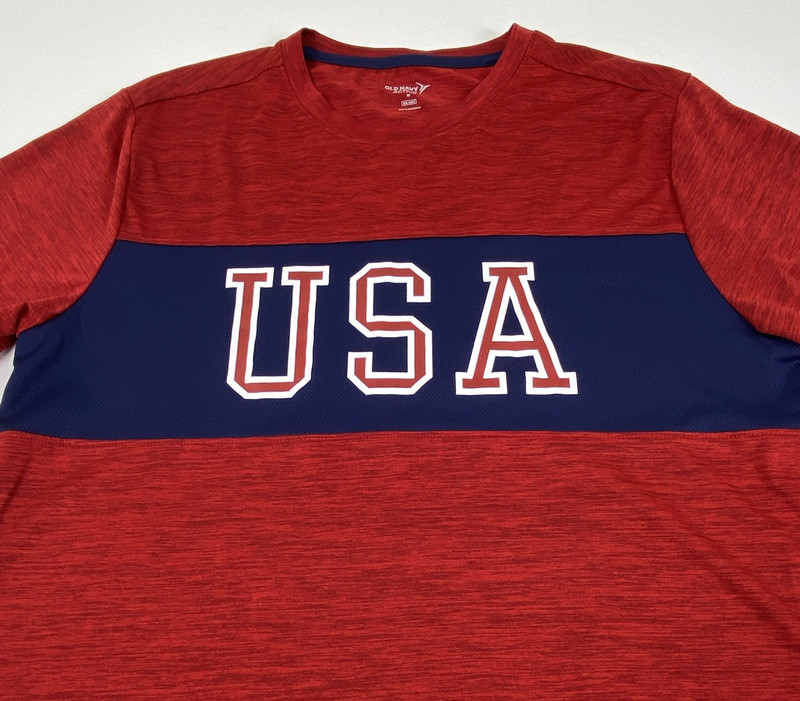 Old Navy GO-DRY Men’s Size M Crew Neck Short Sleeve Quick Dry USA Graphic Tee gallery