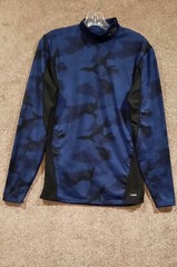 Champion Shirt Youth L Power Core Duo Dry Long Sleeve Camo Black blue Pre-owned