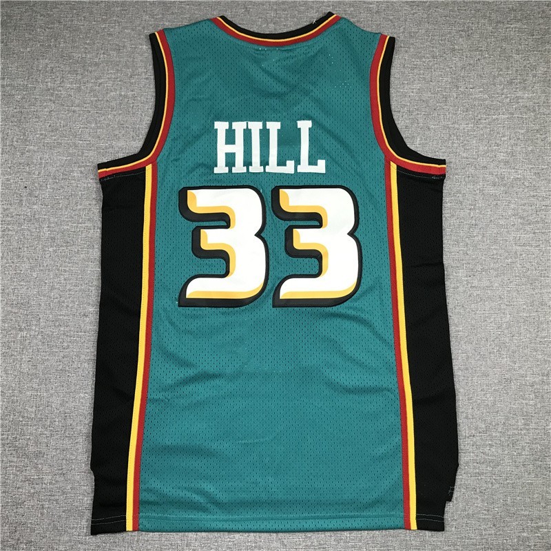 Grant Hill #33 Stitched Retro Green Adults SportShirt Size: S-XXL gallery