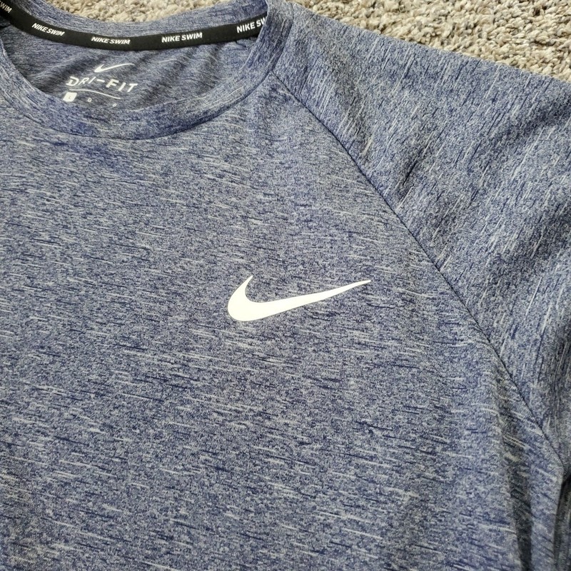 Nike Swim Hydroguard Shirt Men L Blue Long Sleeve UPF 40+ Dri-Fit NESSA590-440 gallery