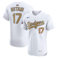 Shohei Ohtani Los Angeles Dodgers Nike 2025 Gold Collection White ELITE Jersey