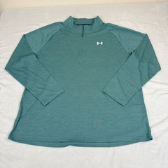 Under Armour Mens UA Tech Textured 1/2 Zip Pullover Green 1382797 587 3XL NWT