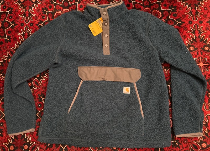 NWT Carhartt Tall Jacket Fleece Pullover Relaxed Fit Sherpa Workwear Pockets LT gallery