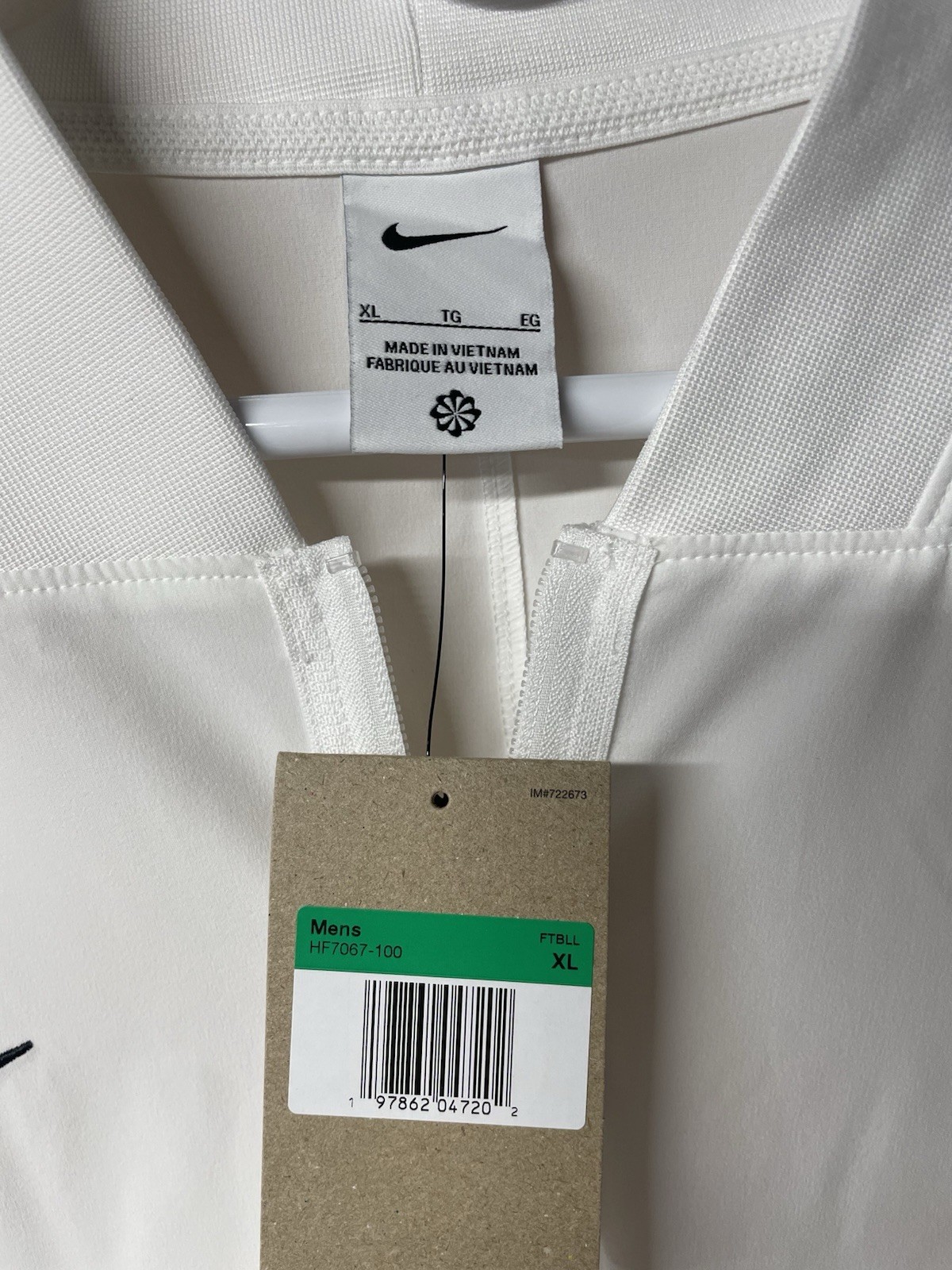 Nike Football 1/4 Zip Pullover Men's XL White Long Sleeve Athletic NWT HF7067-10 gallery
