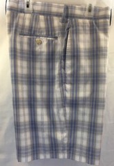 Pro Tour Mens Golf Shorts Size 36 Flat Front Blue White Khaki Plaid and Checks