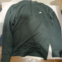 Adidas Men’s Go To 1/4 Zip Pullover Terry Long Sleeve dark green Embroidered