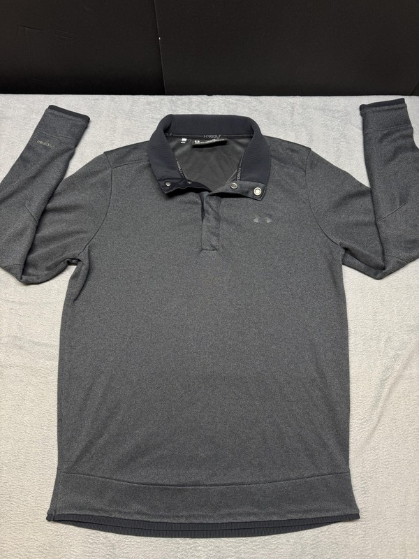 Under Armour Golf Pullover Mens Medium Gray ColdGear UA Storm Snap Mock 1320973 gallery