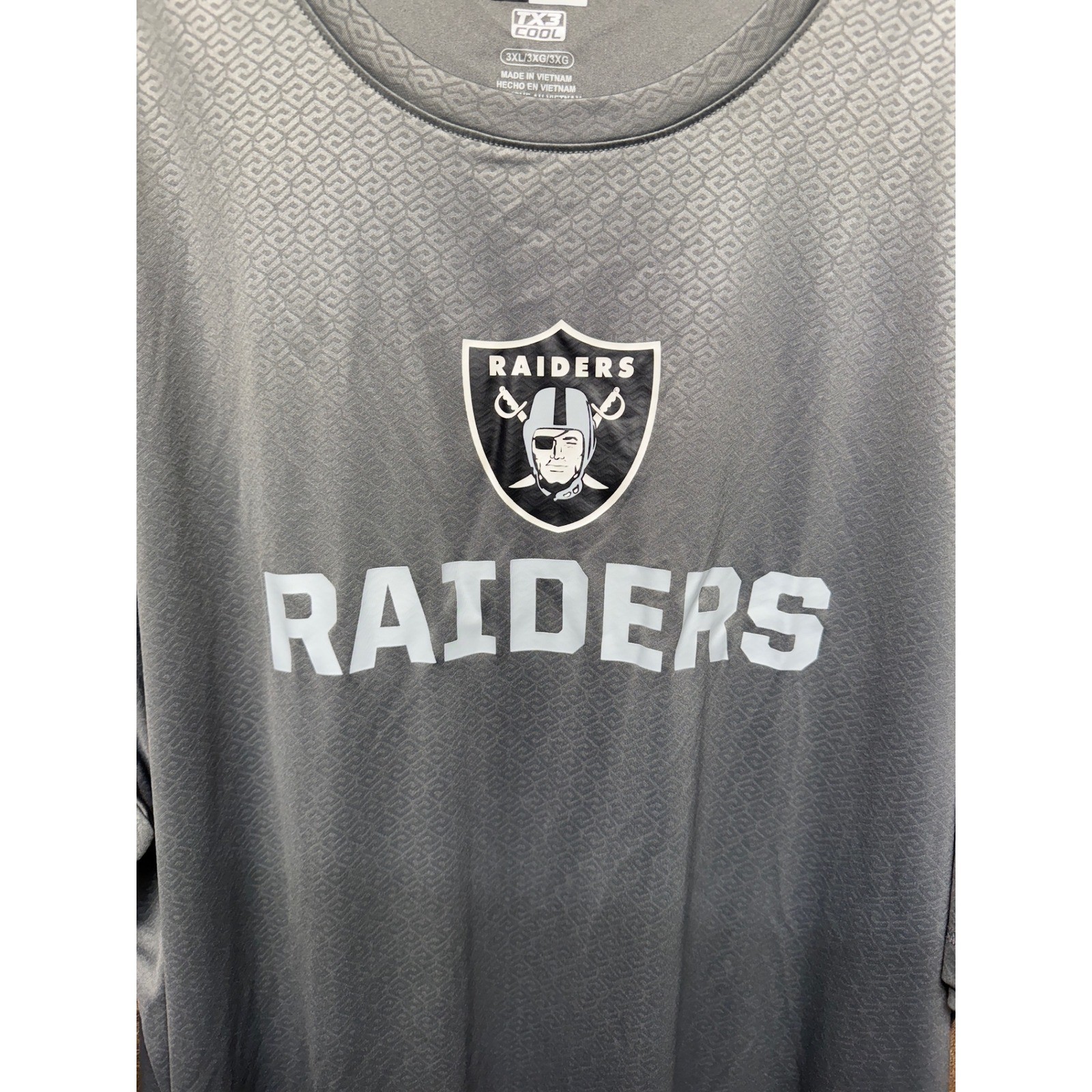 NFL Las Vegas Raiders Team Apparel Mens 3XL Gray "Feel Cool" Performance T-Shirt gallery