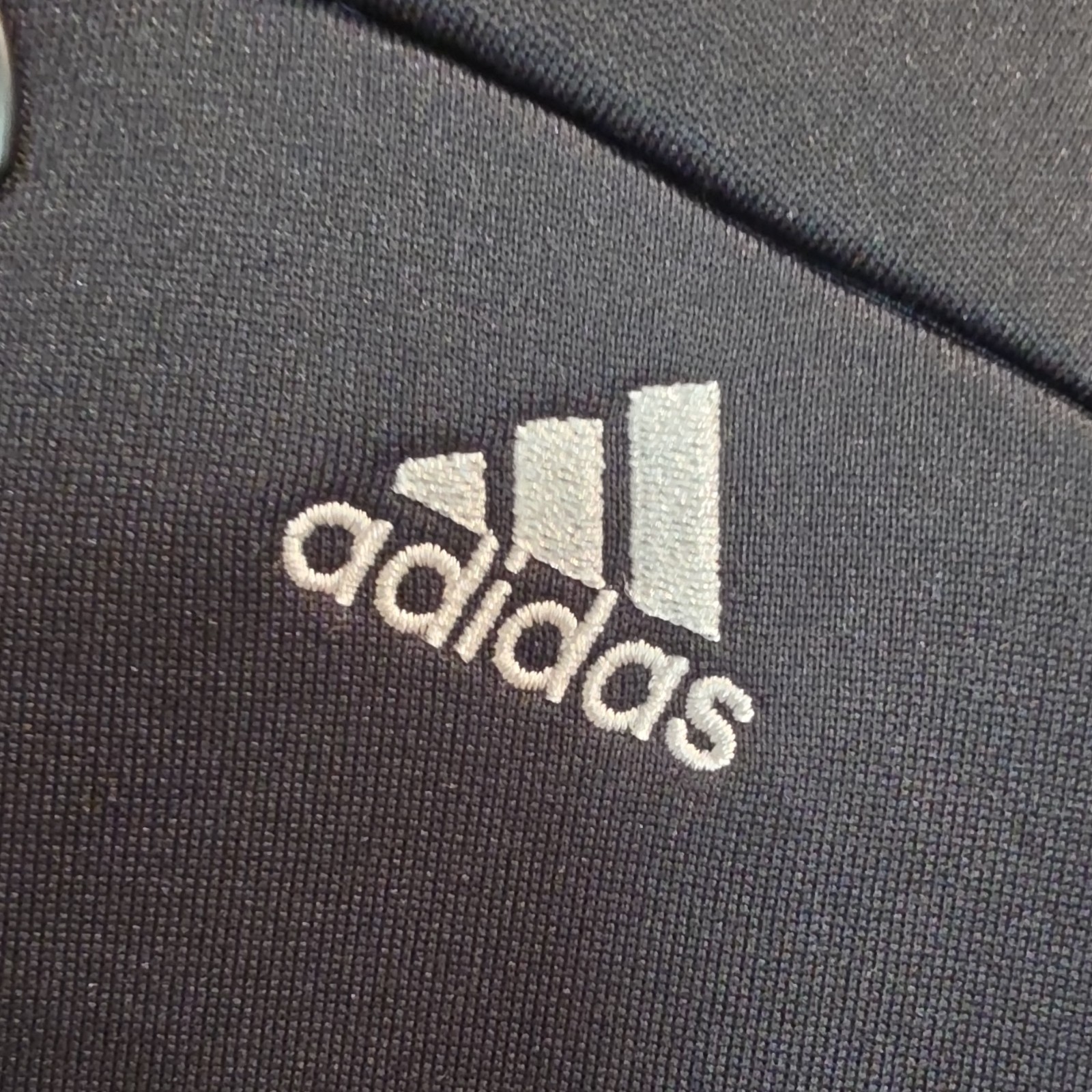adidas Men’s 1/4 Zip Pullover Mock Neck Long Sleeve Knit Black/White Size M gallery