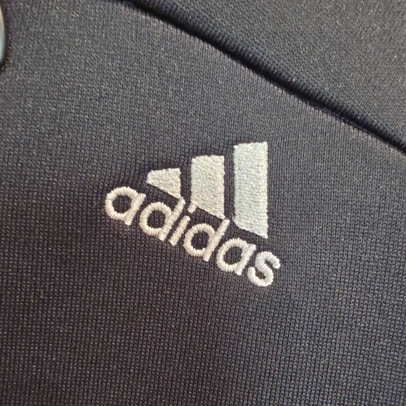 adidas Men’s 1/4 Zip Pullover Mock Neck Long Sleeve Knit Black/White Size M gallery