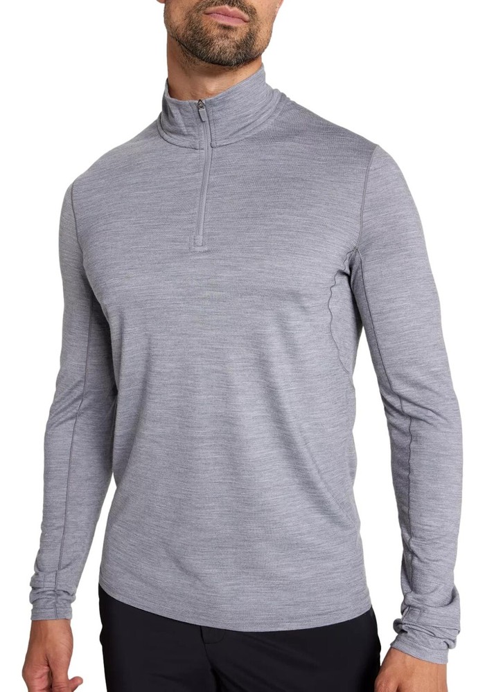 VRST x Smartwool Men's Long Sleeve 1/4 Zip (Light Grey Heather) $118