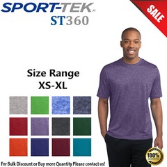 Sport-Tek Mens Short Sleeve Heather 100% Polyester Contender Crew Neck Tee ST360
