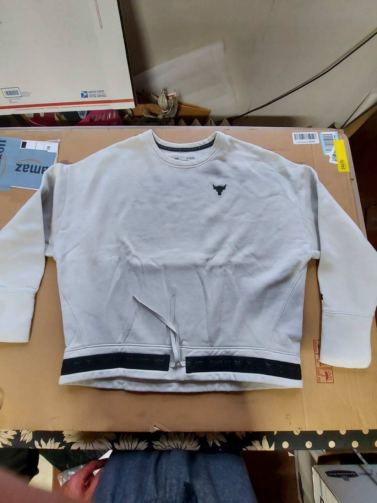 Under Armour Men's Project Rock Blood Sweat Respect Shirt Size XL Cream Color gallery