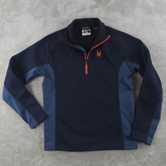 Spyder Pullover Mens Medium Navy Blue 1/4 Zip Fleece Performance Ski Outdoor