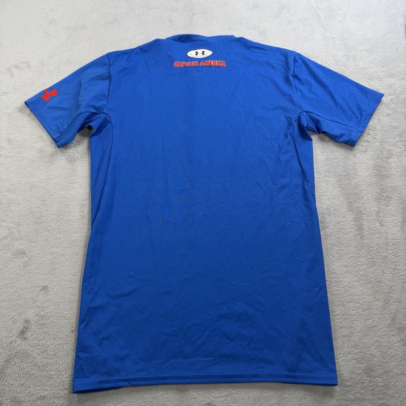 Under Armour Captain America Shirt Mens Size Large Blue Compression Marvel gallery