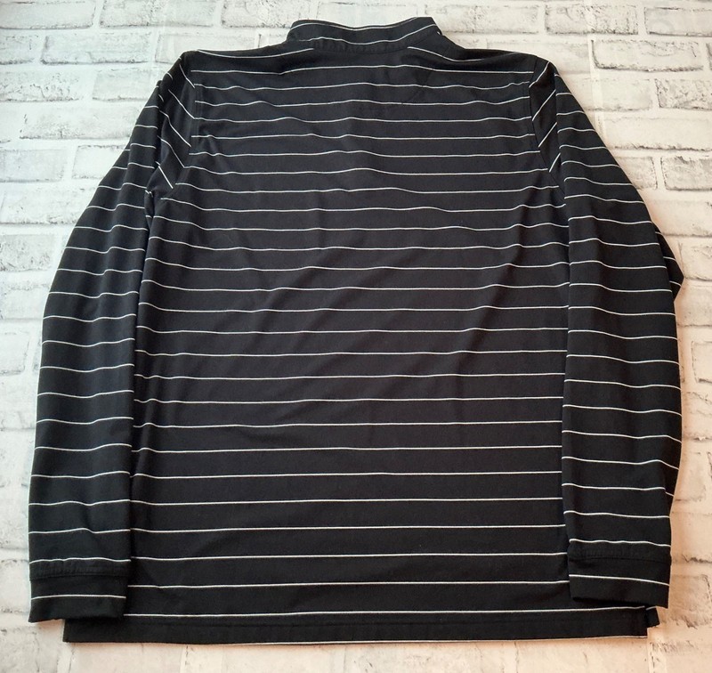 Good Good Golf Pullover Mens L Black Quarter Zip Performance Stretch Stripes gallery