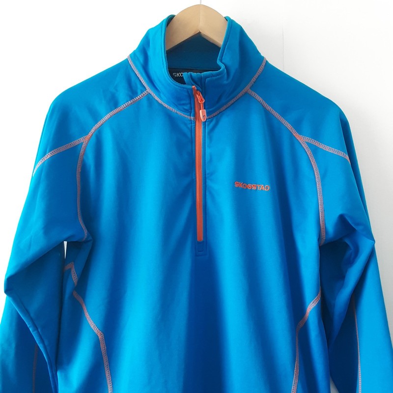 Skogstad Falketind Zip Top Blue Norwegian Activewear Orange Trim Zip M gallery