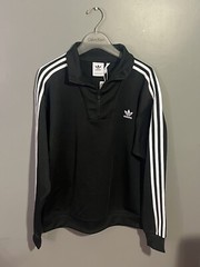 Adidas Men’s Medium Black 1/4 Zip Funnelneck Track Top