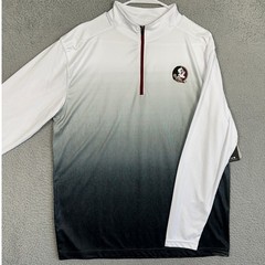 NEW Florida State Seminoles Colosseum Shirt Mens Large Grey Ombre Quarter Zip